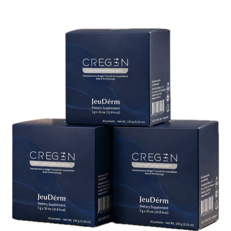 Three boxes of CREGEN, 90 sachets of 5 g